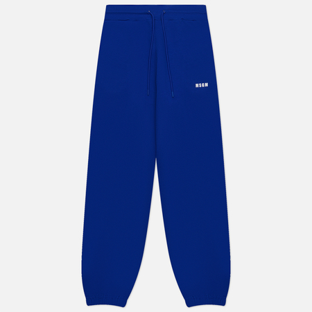 фото Женские брюки msgm micrologo print seasonal, цвет синий, размер xs