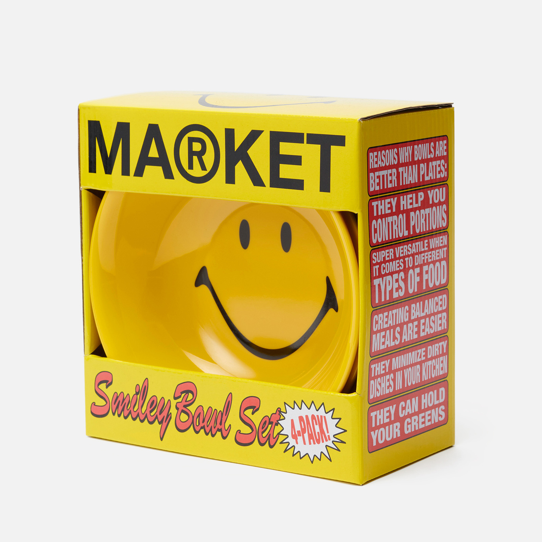 MARKET Комплект тарелок Smiley Bowl 4-Pack