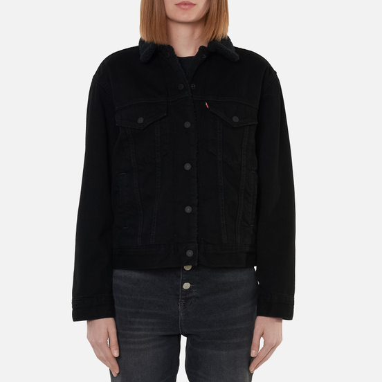 Женская джинсовая куртка Levi's Ex-Boyfriend Sherpa Trucker Forever Black