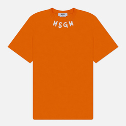 MSGM Мужская футболка Collar Brush Stroke Print