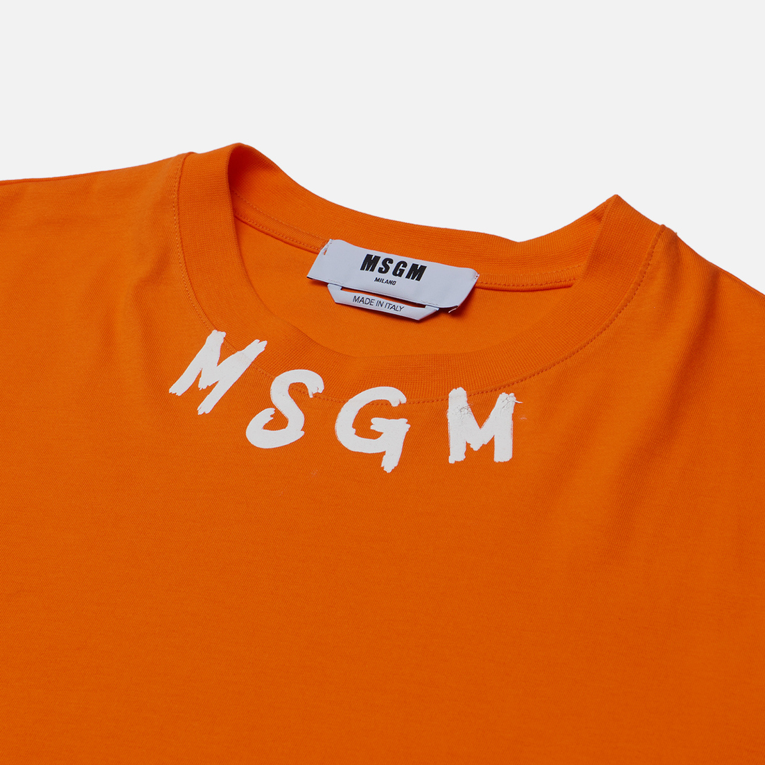 MSGM Мужская футболка Collar Brush Stroke Print