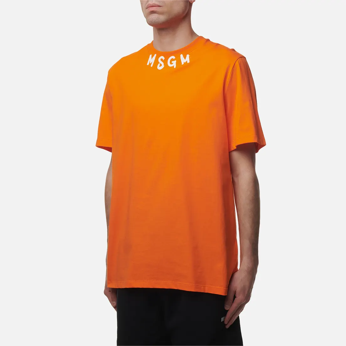 MSGM Мужская футболка Collar Brush Stroke Print