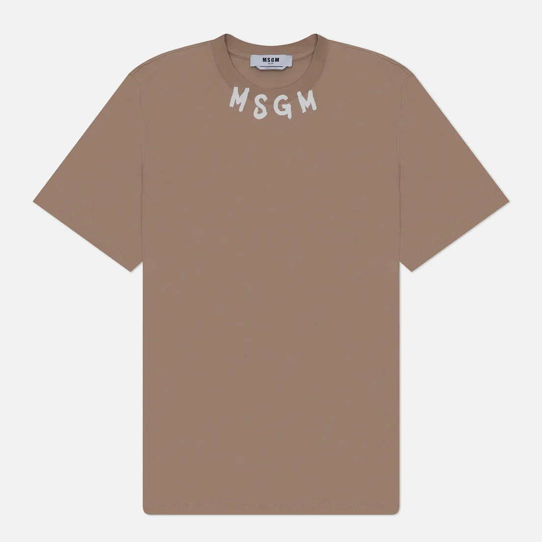 MSGM Мужская футболка Collar Brush Stroke Print