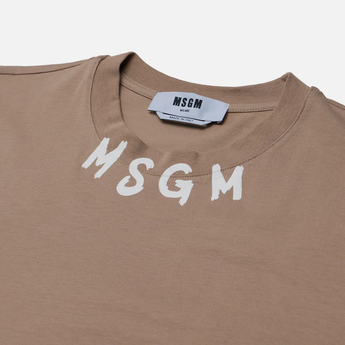 MSGM Мужская футболка Collar Brush Stroke Print