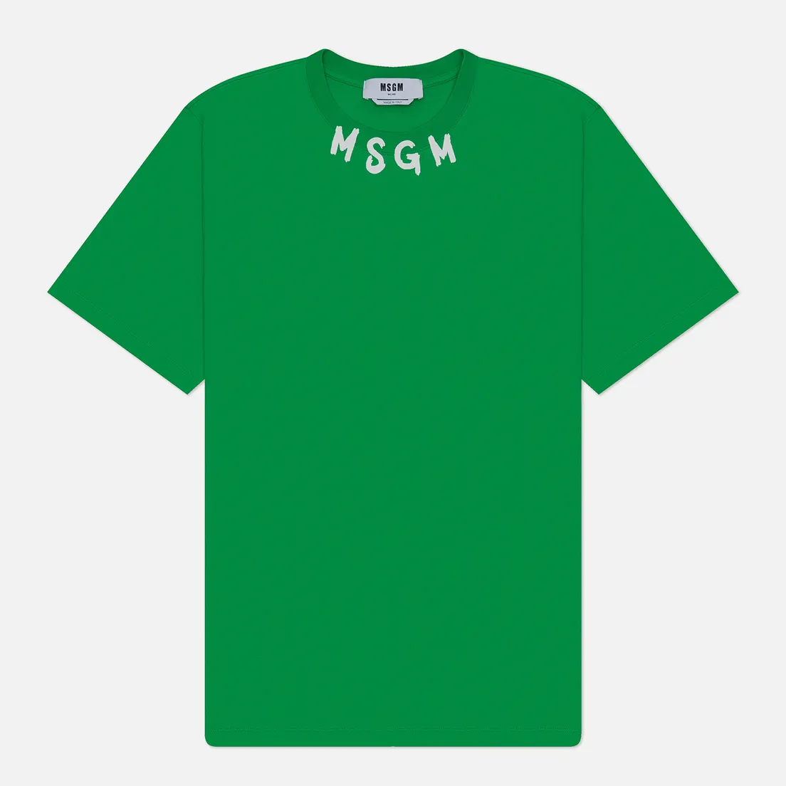 MSGM Мужская футболка Collar Brush Stroke Print