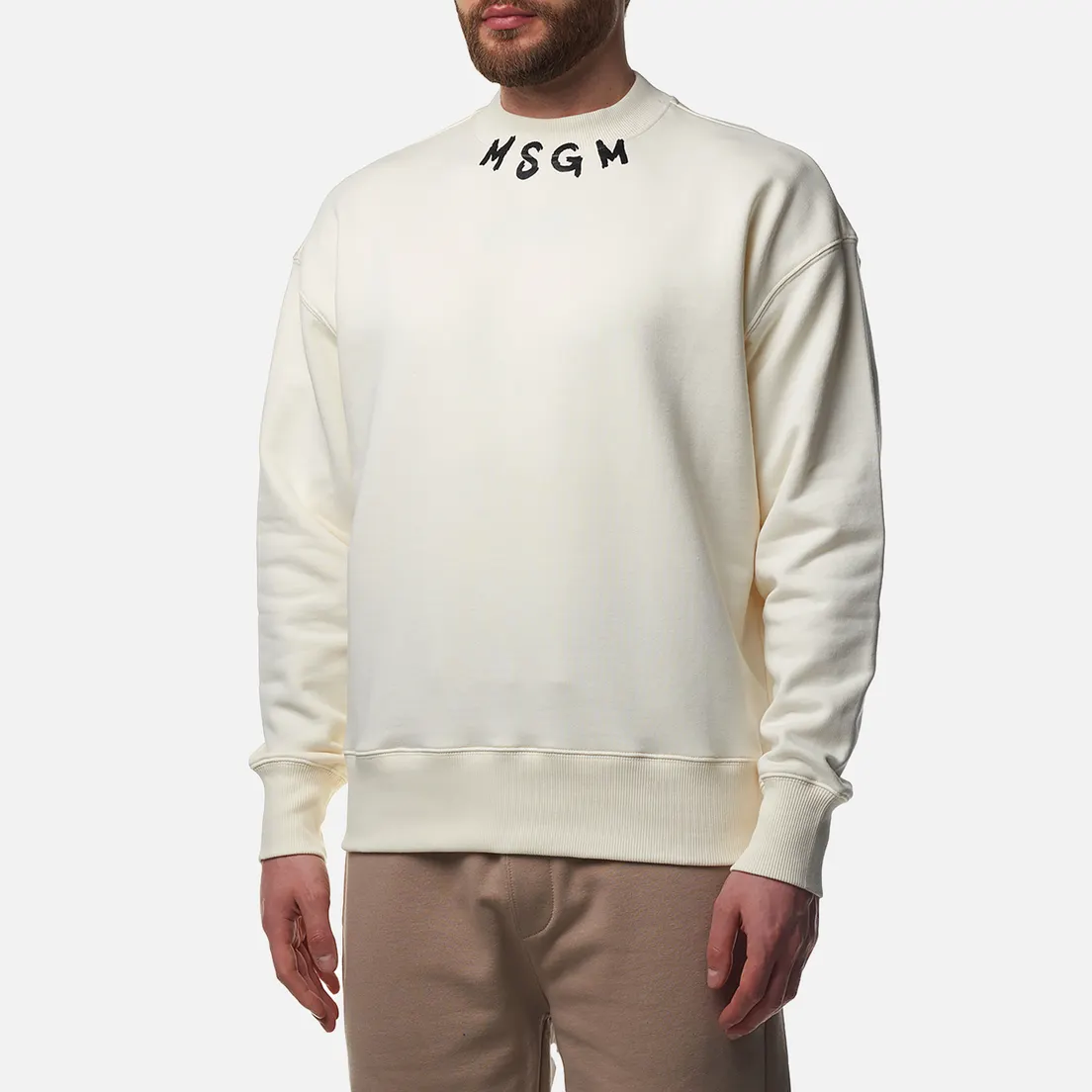 MSGM Мужская толстовка Collar Brush Stroke Logo