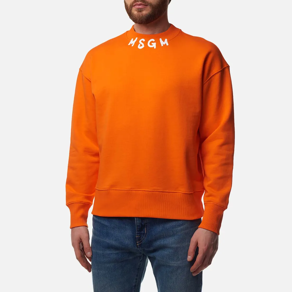 MSGM Мужская толстовка Collar Brush Stroke Logo
