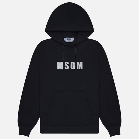фото Мужская толстовка msgm macrologo print, цвет чёрный, размер s