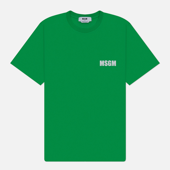 Мужская футболка MSGM Never Look Back Print Regular, цвет зелёный