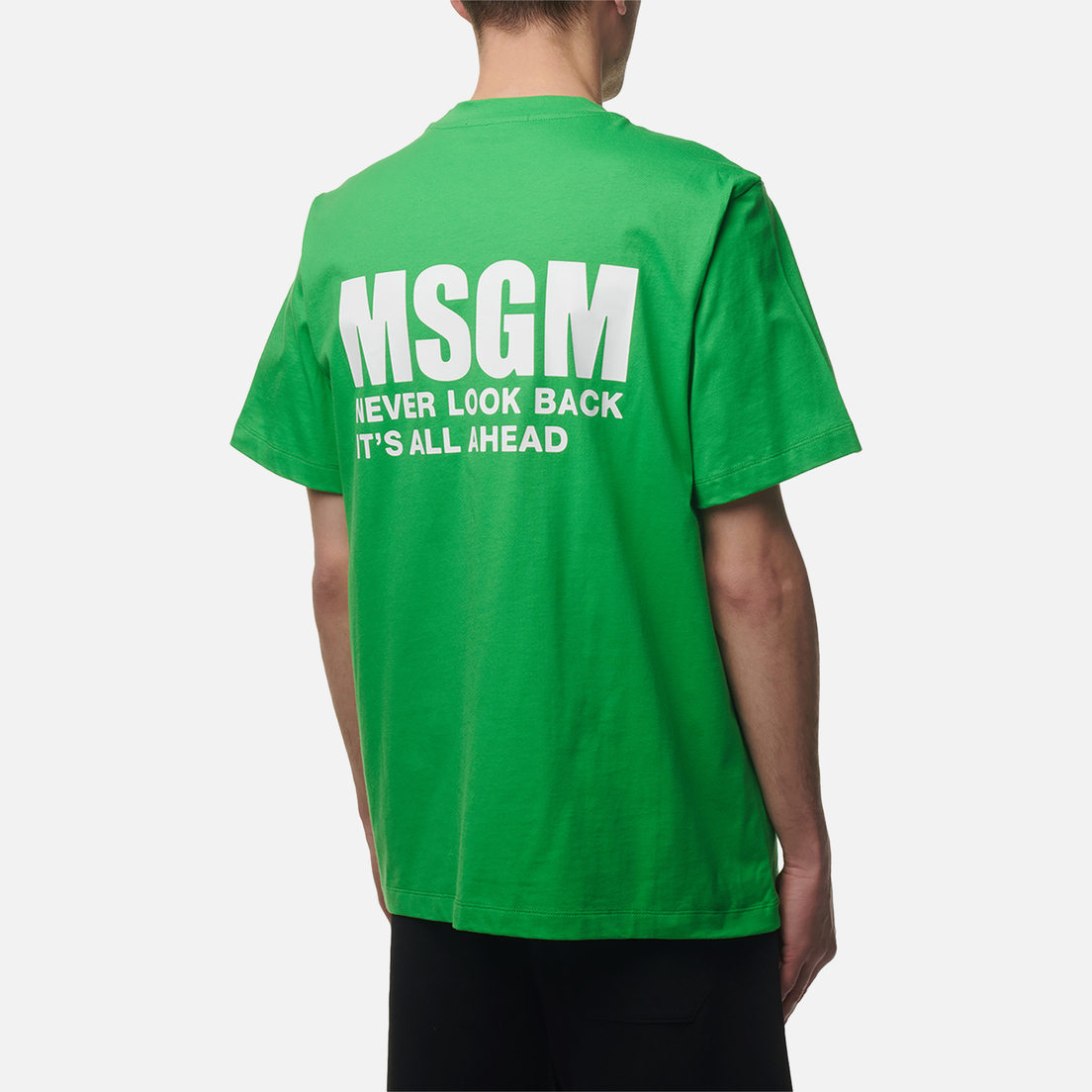 MSGM Мужская футболка Never Look Back Print Regular