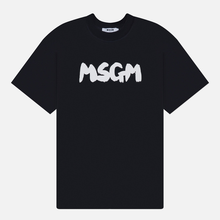 фото Мужская футболка msgm new brush stroke, цвет чёрный, размер s