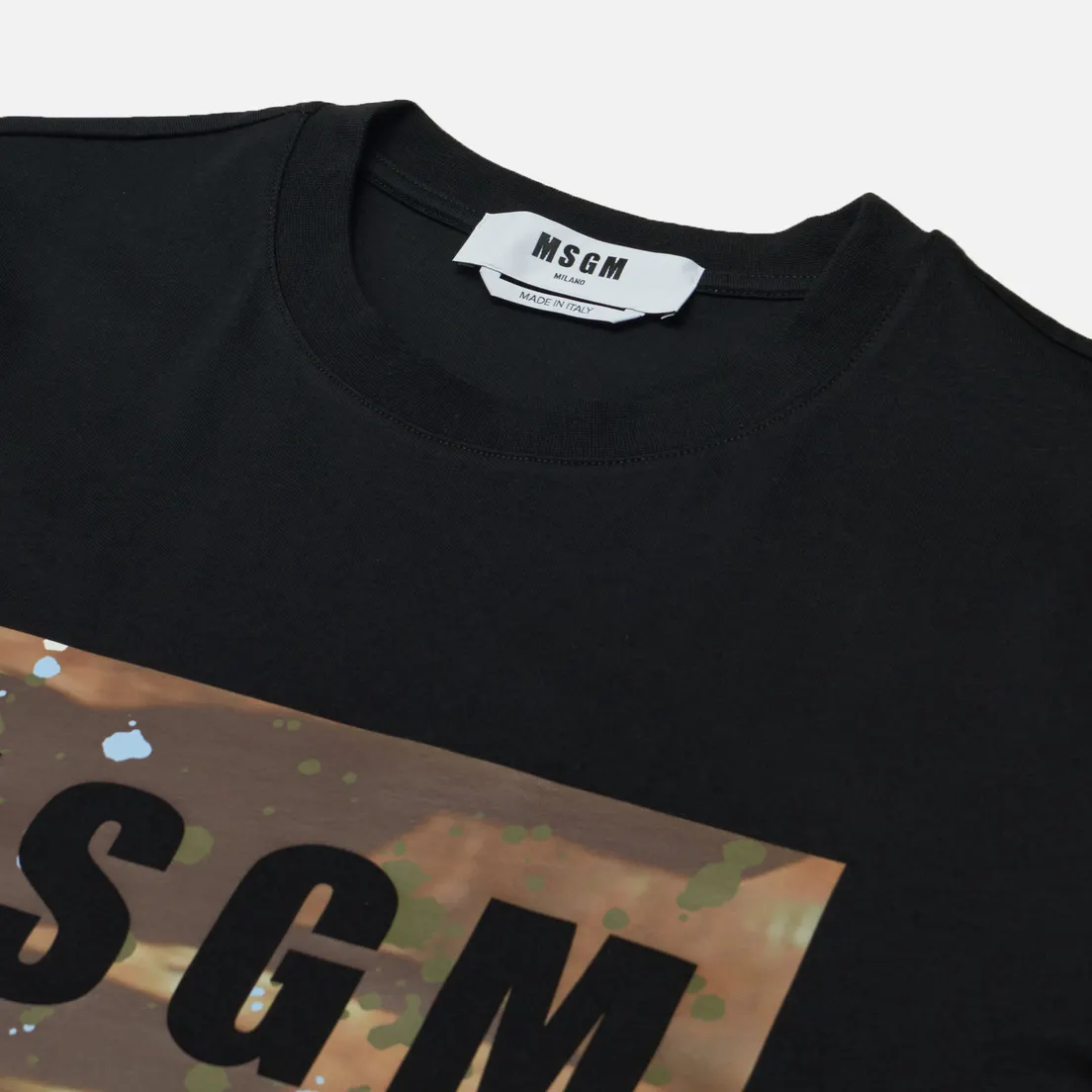 MSGM Мужская футболка Box Logo Dripping Regular