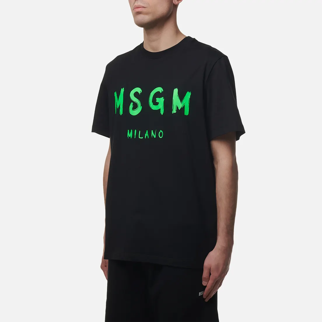 MSGM Мужская футболка Brush Stroke Logo