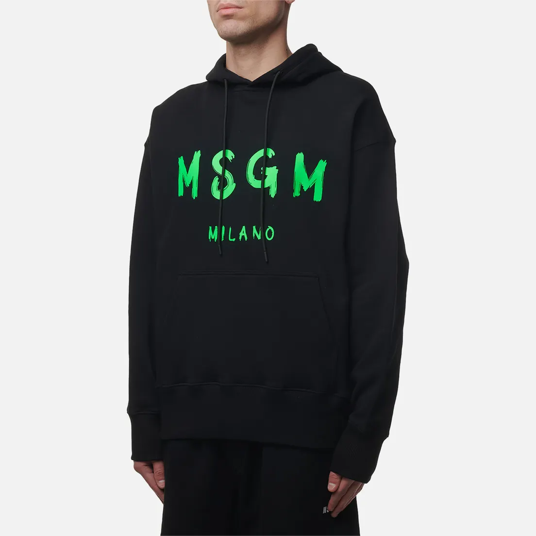 MSGM Мужская толстовка Brush Stroke Logo Print Hoodie
