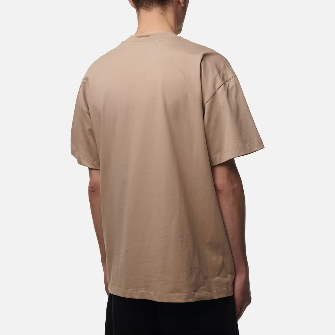 MSGM Мужская футболка Brush Stroke Micrologo Print Regular