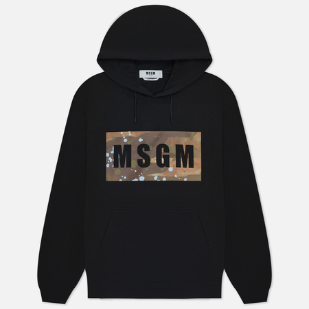 фото Мужская толстовка msgm box logo dripping, цвет чёрный, размер m