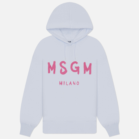 Женская толстовка MSGM Brush Stroke Logo Hoodie, цвет белый, размер L