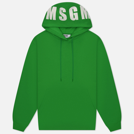 фото Женская толстовка msgm macrologo print hoodie, цвет зелёный, размер s