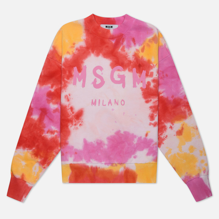 фото Женская толстовка msgm brush print, цвет розовый, размер m