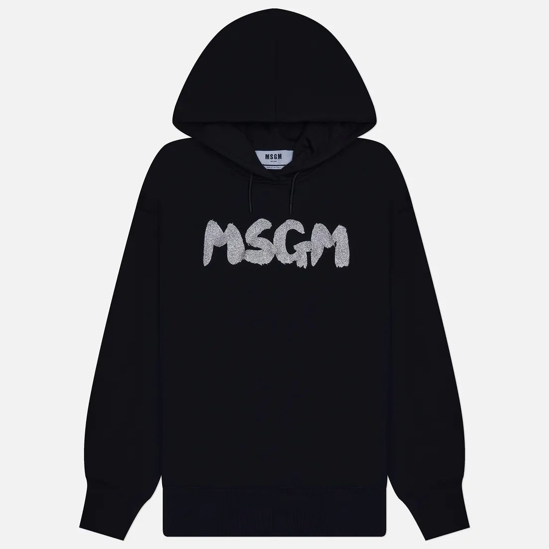 MSGM Женская толстовка New Logo Brush Glitter Print