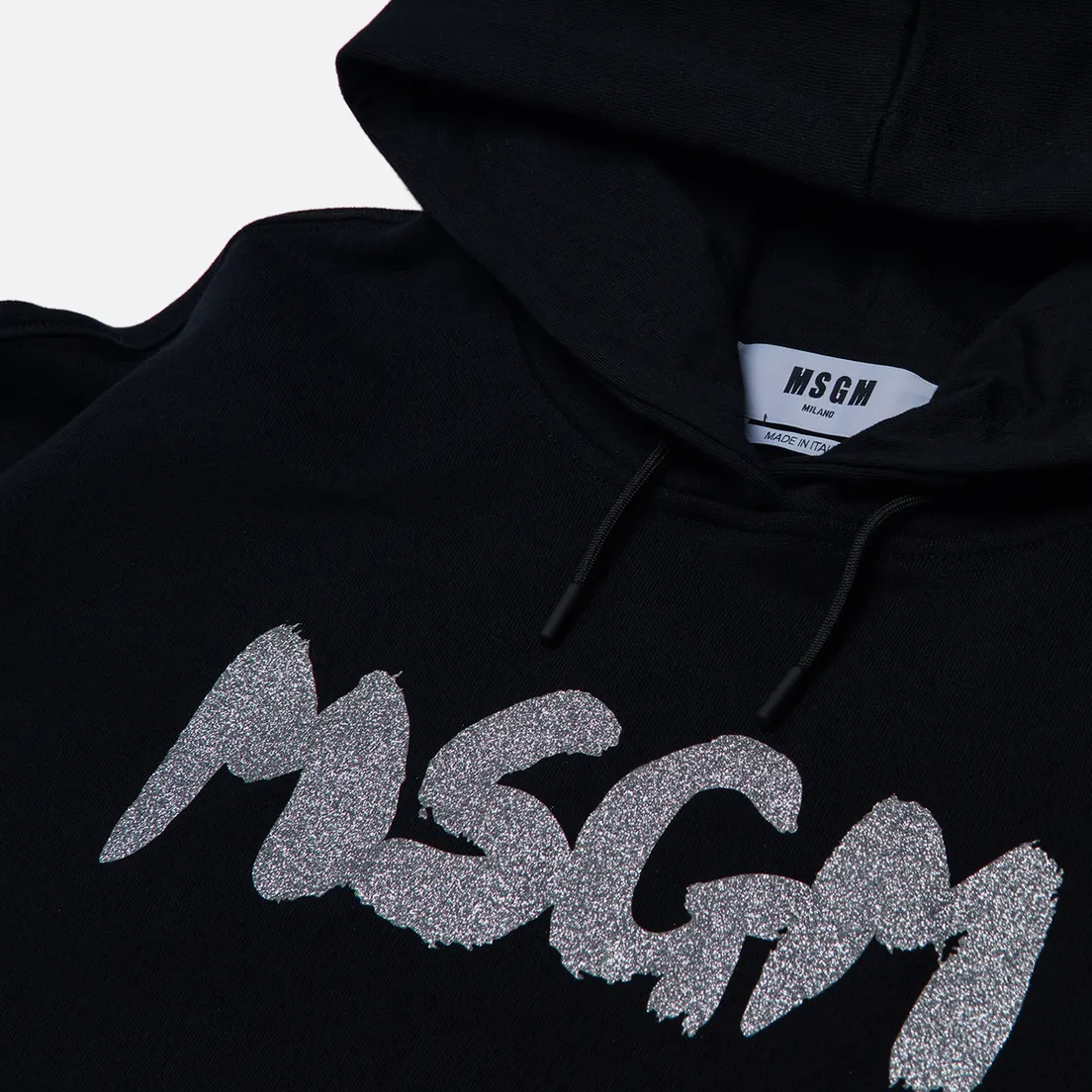 MSGM Женская толстовка New Logo Brush Glitter Print