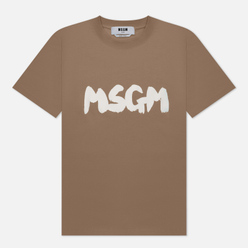 MSGM Женская футболка Logo Brush Print