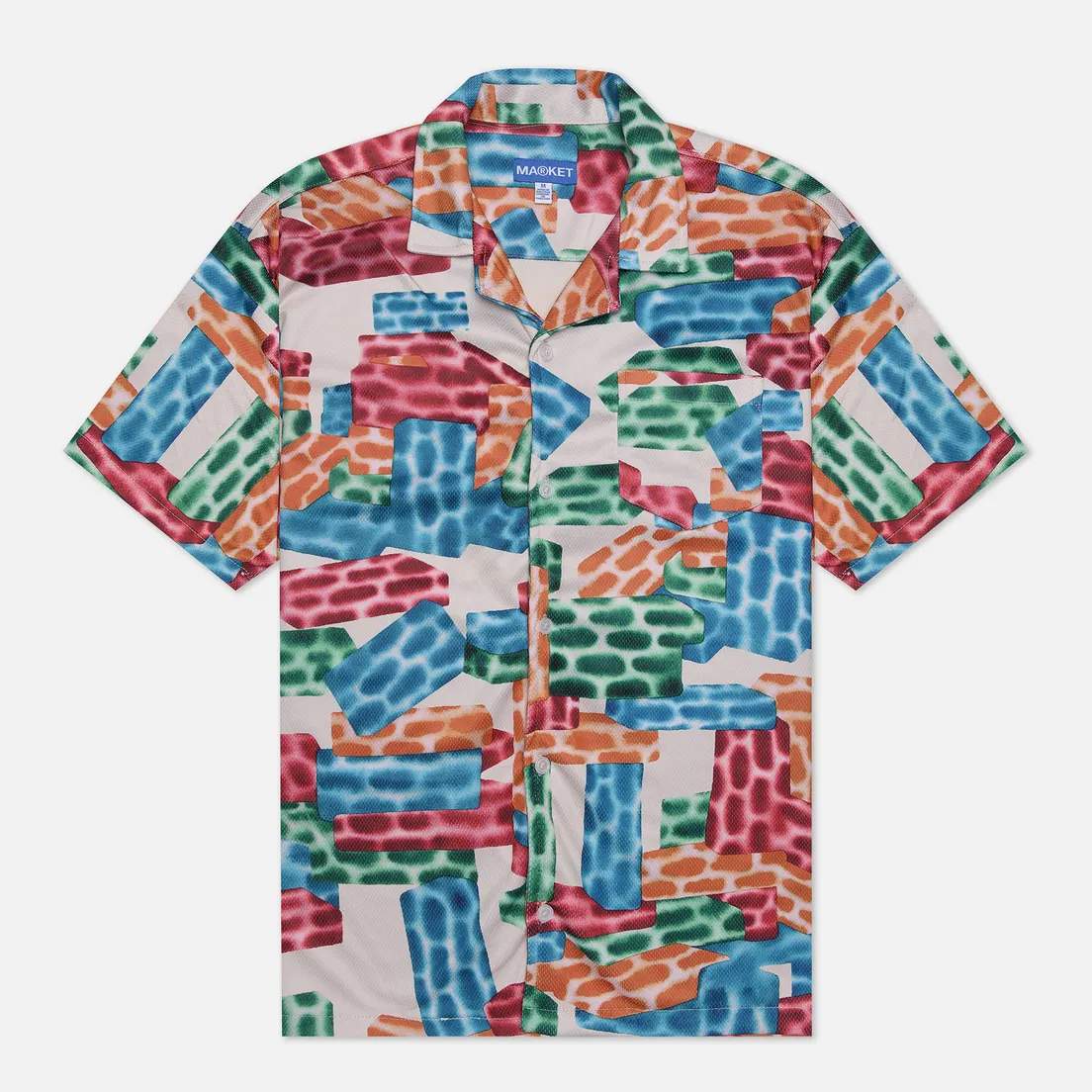 MARKET Мужская рубашка Building Blocks Mesh Button Up