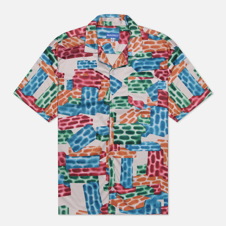 Мужская рубашка MARKET Building Blocks Mesh Button Up, цвет бежевый, размер S