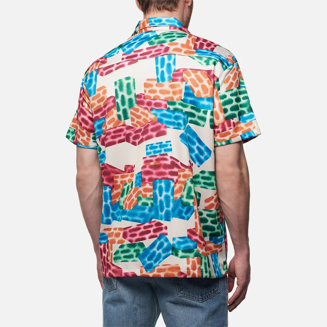 MARKET Мужская рубашка Building Blocks Mesh Button Up