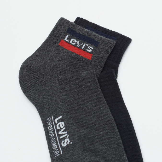 Комплект носков Levi's, цвет комбинированный, размер 39-42 37157-0148 2-Pack Mid Cut Logo - фото 2