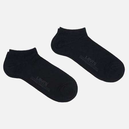 Комплект носков Levi's 2-Pack Low Cut, цвет чёрный, размер 43-46 EU
