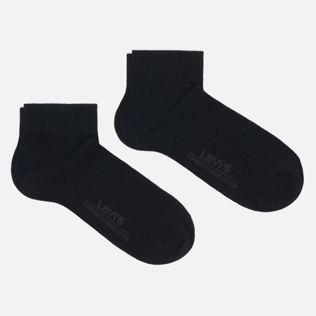 Комплект носков Levi's 2-Pack Mid Cut, цвет чёрный, размер 39-42 EU