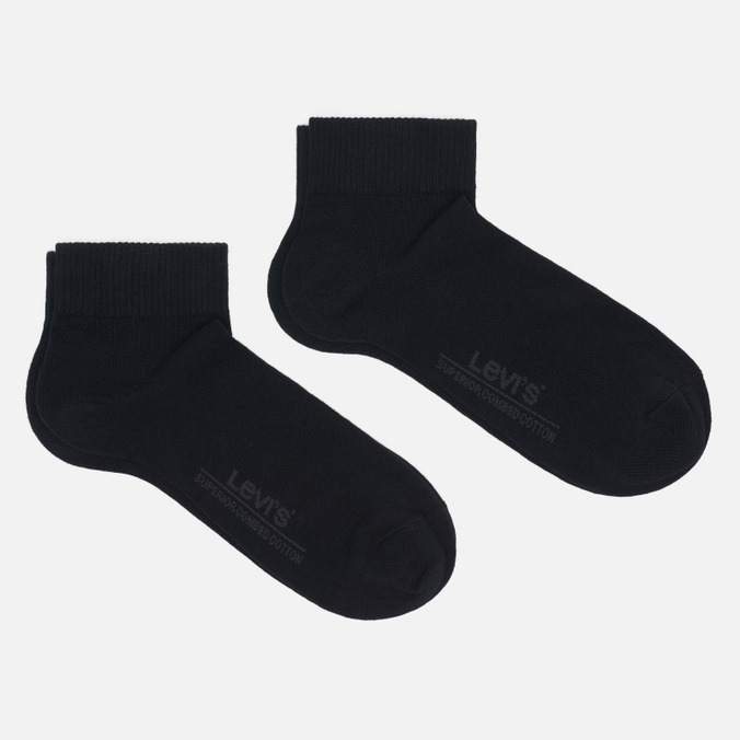 Комплект носков Levi's, цвет чёрный, размер 39-42 37157-0204 2-Pack Mid Cut - фото 1