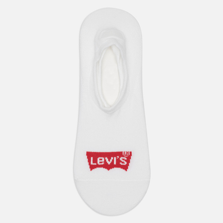 Комплект носков Levi's 3-Pack Footie High Rise, цвет белый, размер 43-46 EU