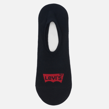 Комплект носков Levi's 3-Pack Footie High Rise, цвет чёрный, размер 43-46 EU