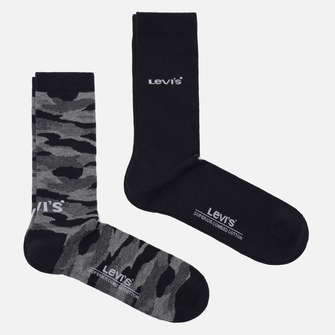 Комплект носков Levi's, цвет чёрный, размер 43-46 37157-0743 3-Pack Camo Regular - фото 1