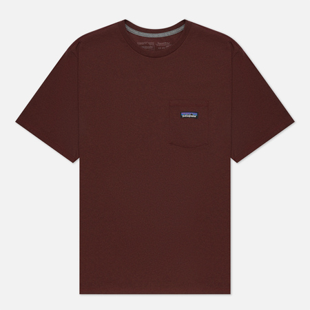 Мужская футболка Patagonia P-6 Logo Chest Pocket Responsibili-Tee, цвет бордовый, размер L