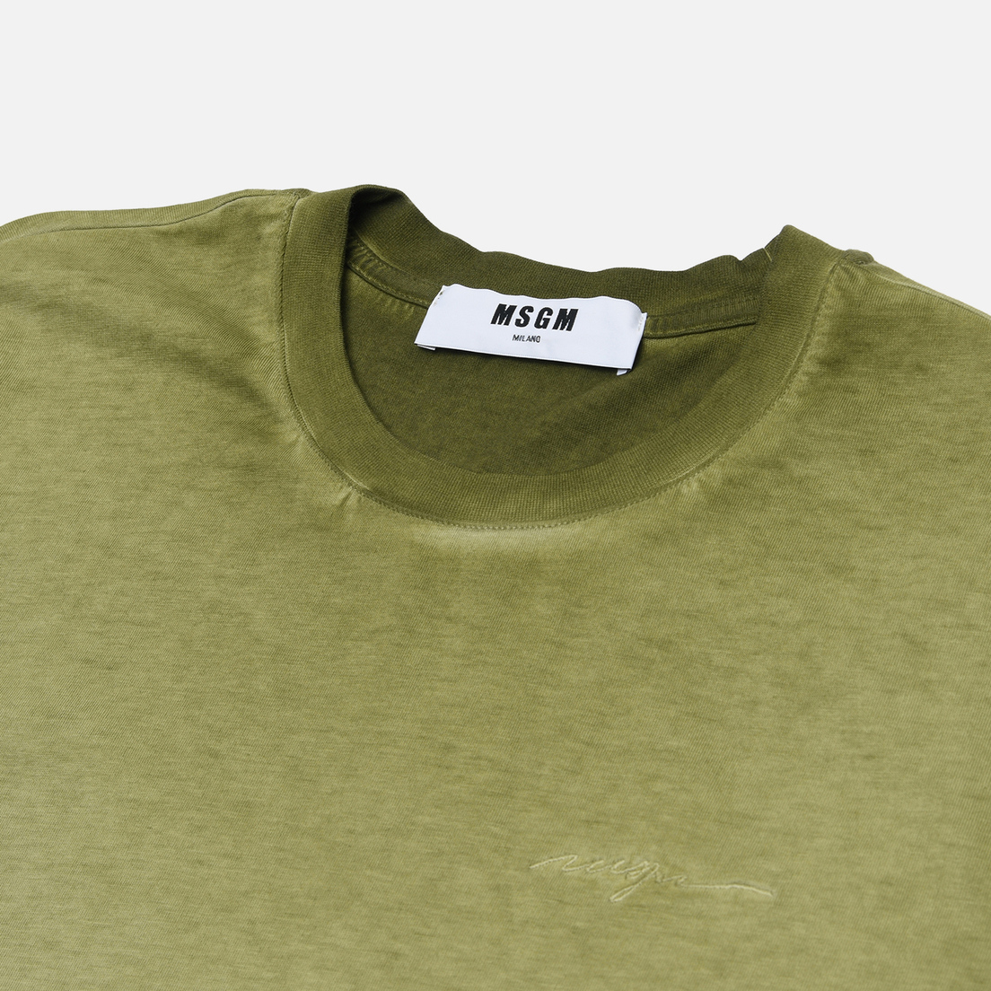 MSGM Мужская футболка Signature Tonal Embroidery