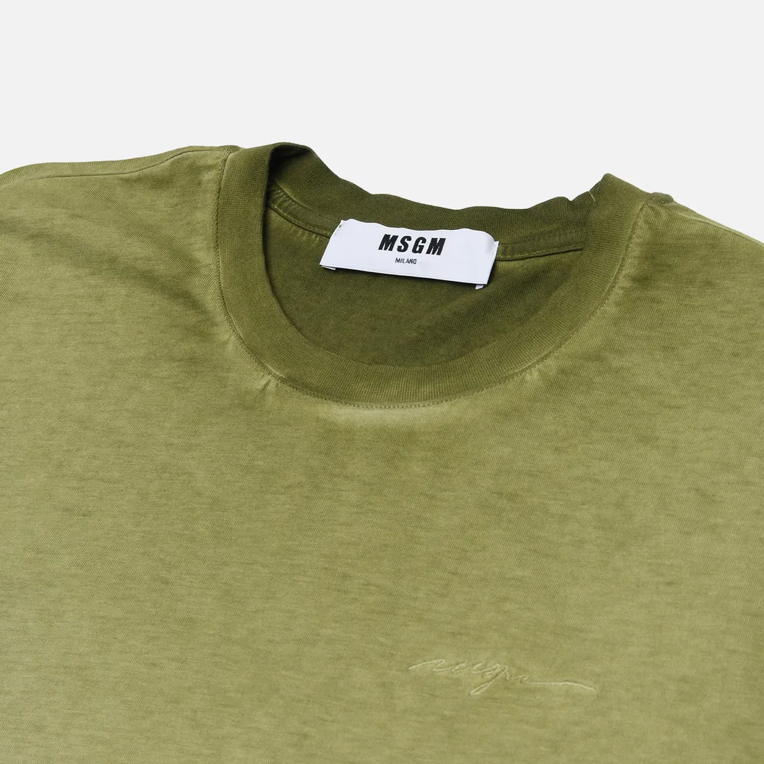 MSGM Мужская футболка Signature Tonal Embroidery