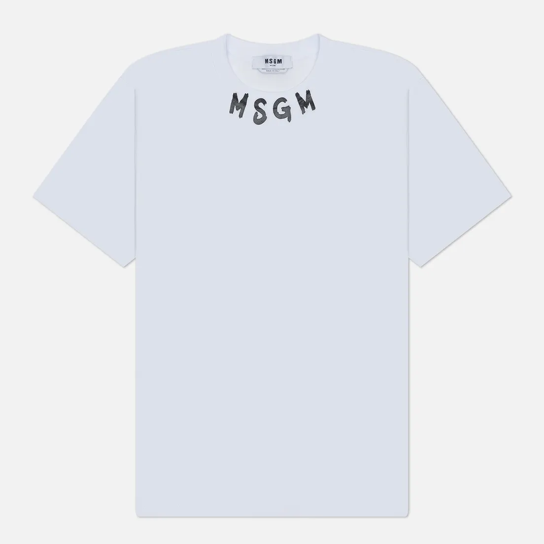 MSGM Мужская футболка Collar Brush Stroke Logo