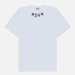 MSGM Мужская футболка Collar Brush Stroke Logo