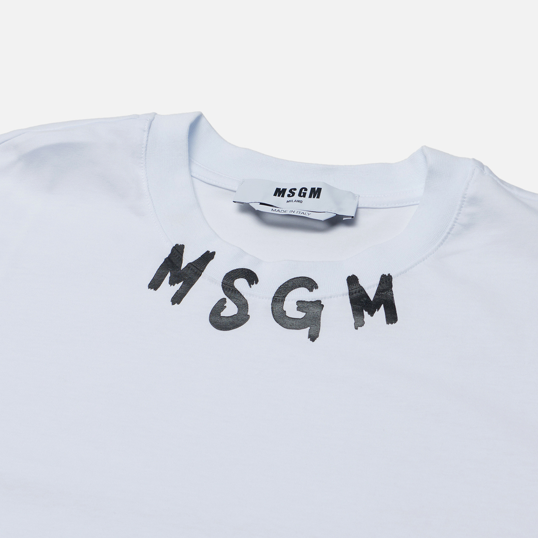 MSGM Мужская футболка Collar Brush Stroke Logo