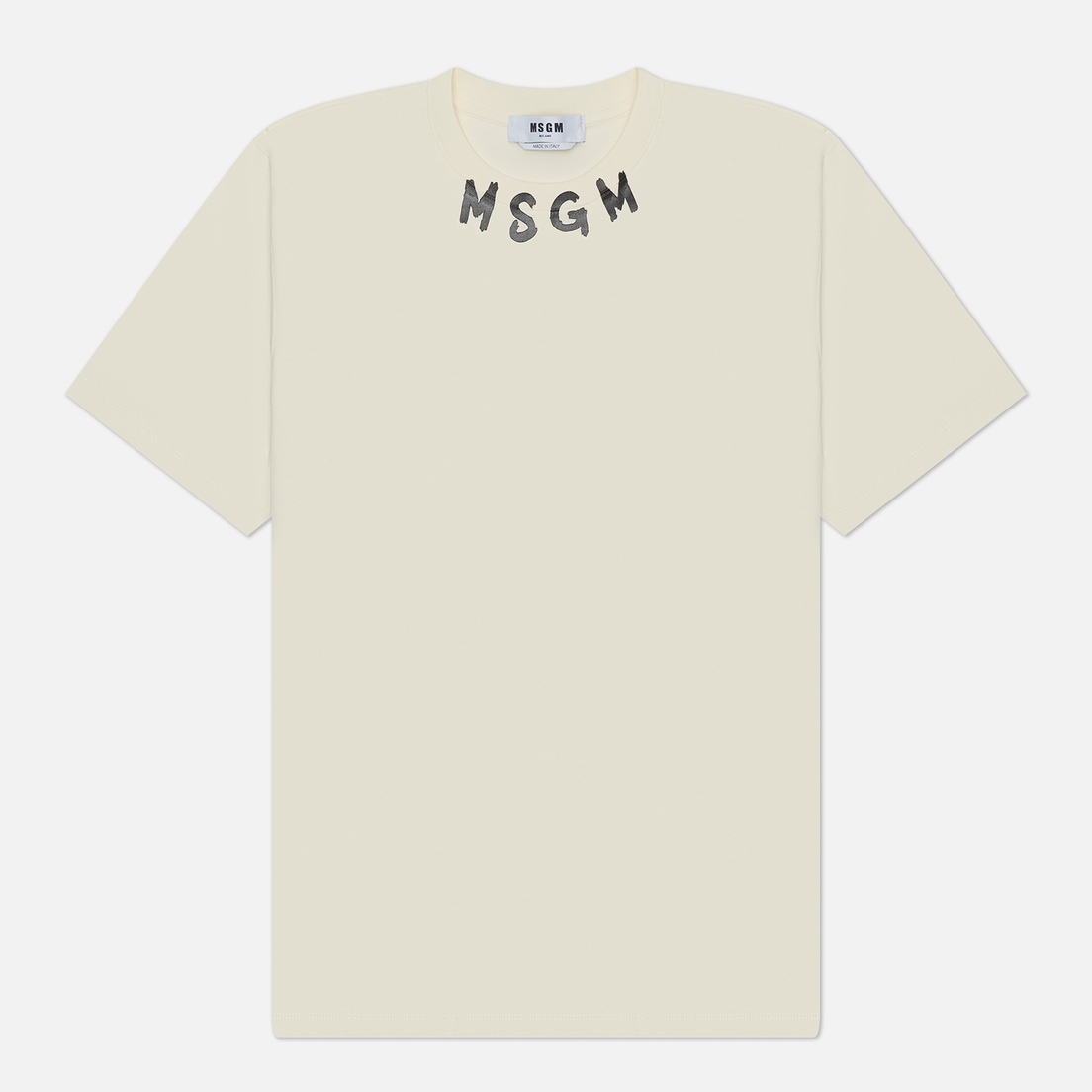 MSGM Мужская футболка Collar Brush Stroke Logo