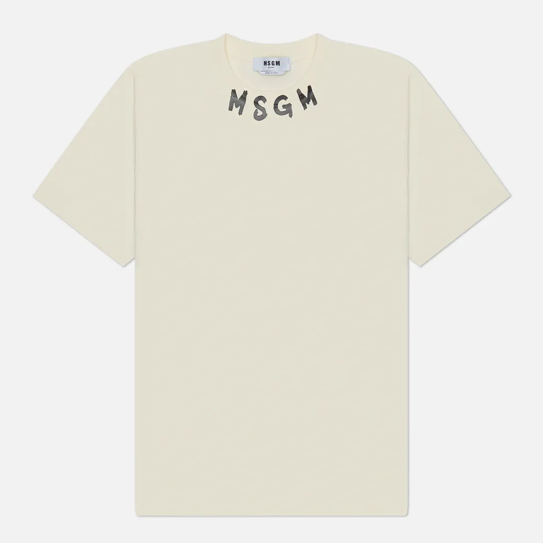 MSGM Мужская футболка Collar Brush Stroke Logo