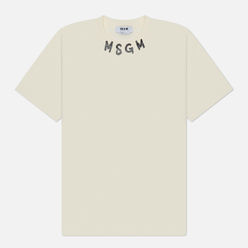 MSGM Мужская футболка Collar Brush Stroke Logo