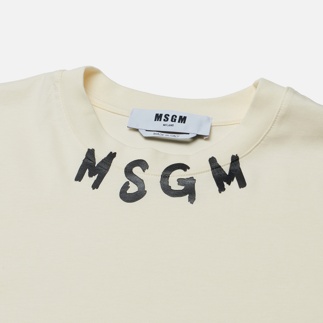 MSGM Мужская футболка Collar Brush Stroke Logo