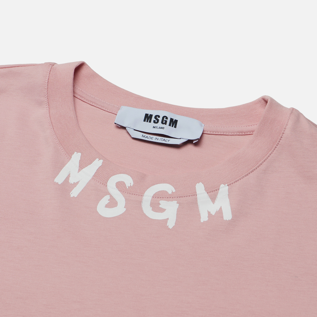 MSGM Мужская футболка Collar Brush Stroke Logo