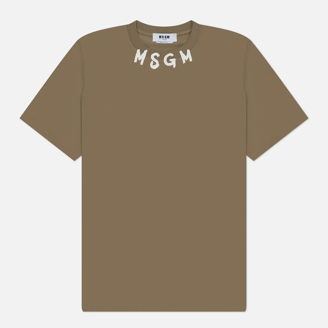MSGM Мужская футболка Collar Brush Stroke Logo