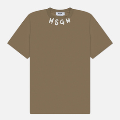 MSGM Мужская футболка Collar Brush Stroke Logo