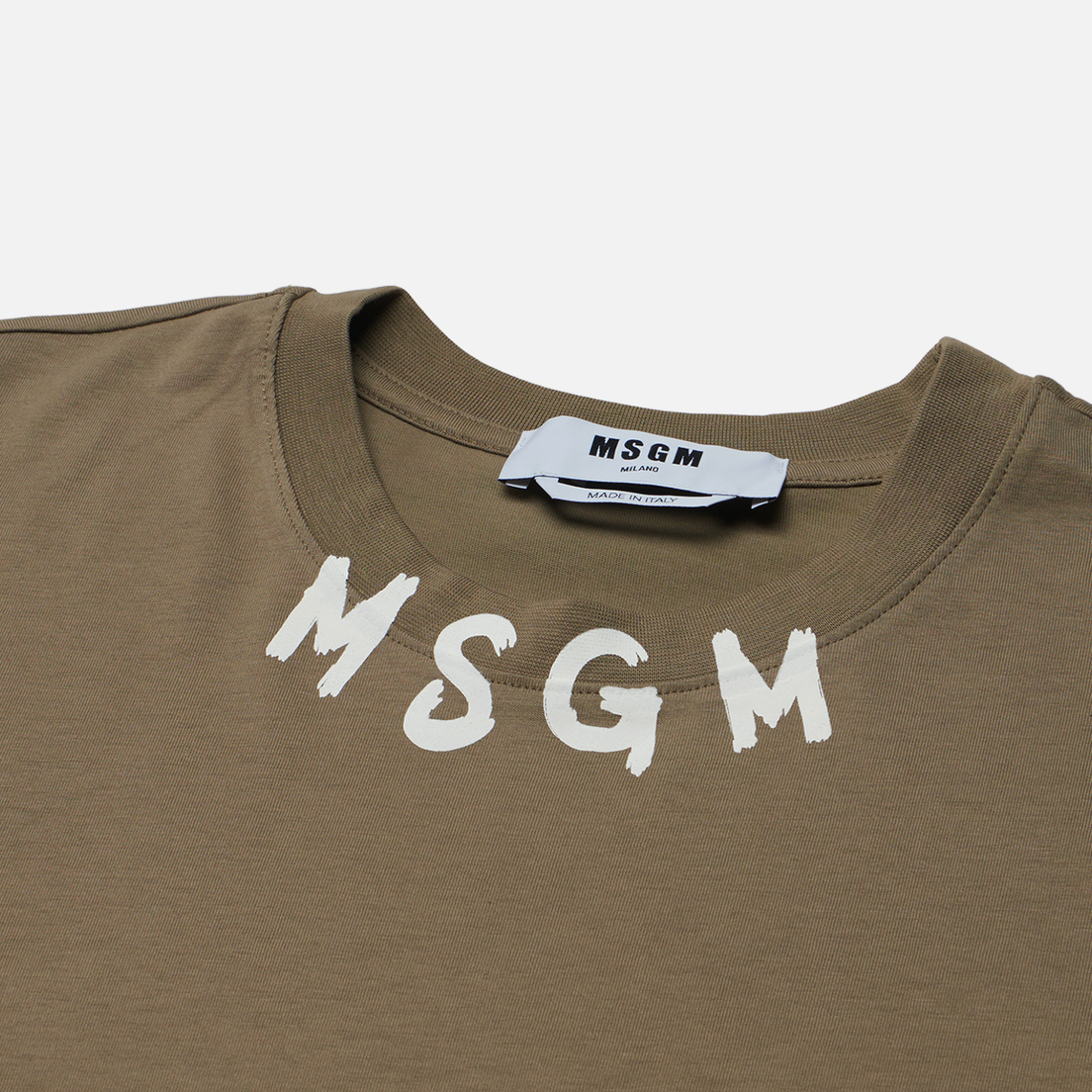 MSGM Мужская футболка Collar Brush Stroke Logo